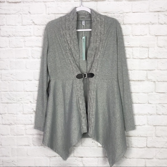 Dressfo Gray CableKnit Sharkbite Open Cardigan M - Picture 1 of 6